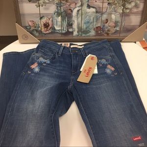 Mid-Rise Skinny Jeans with Floral Embroidery